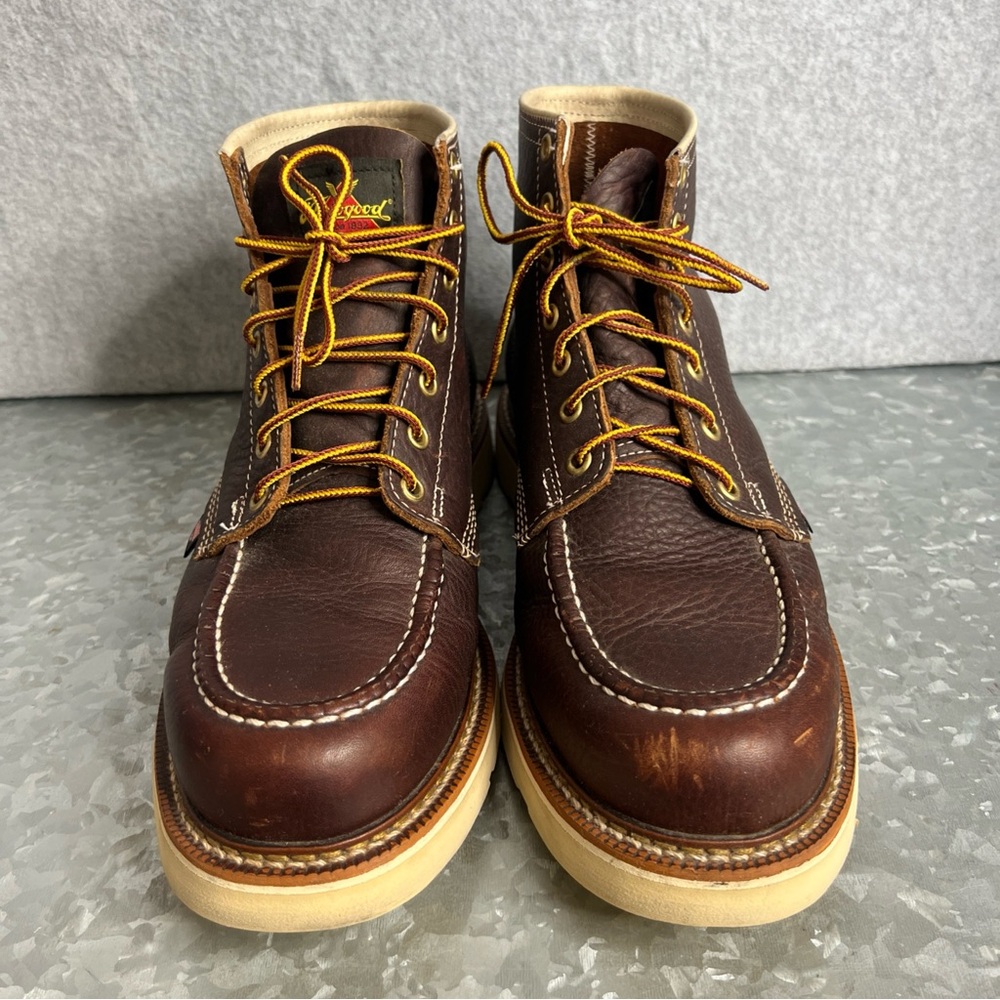Thorogood American Heritage 6" Safety Toe Work Boot Max Wear Wedge Brown Leather - Picture 3 of 16